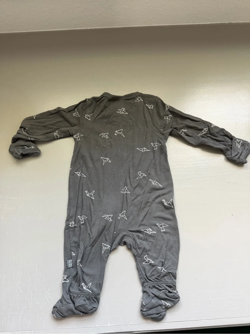 Gray Baby Footed One-Piece